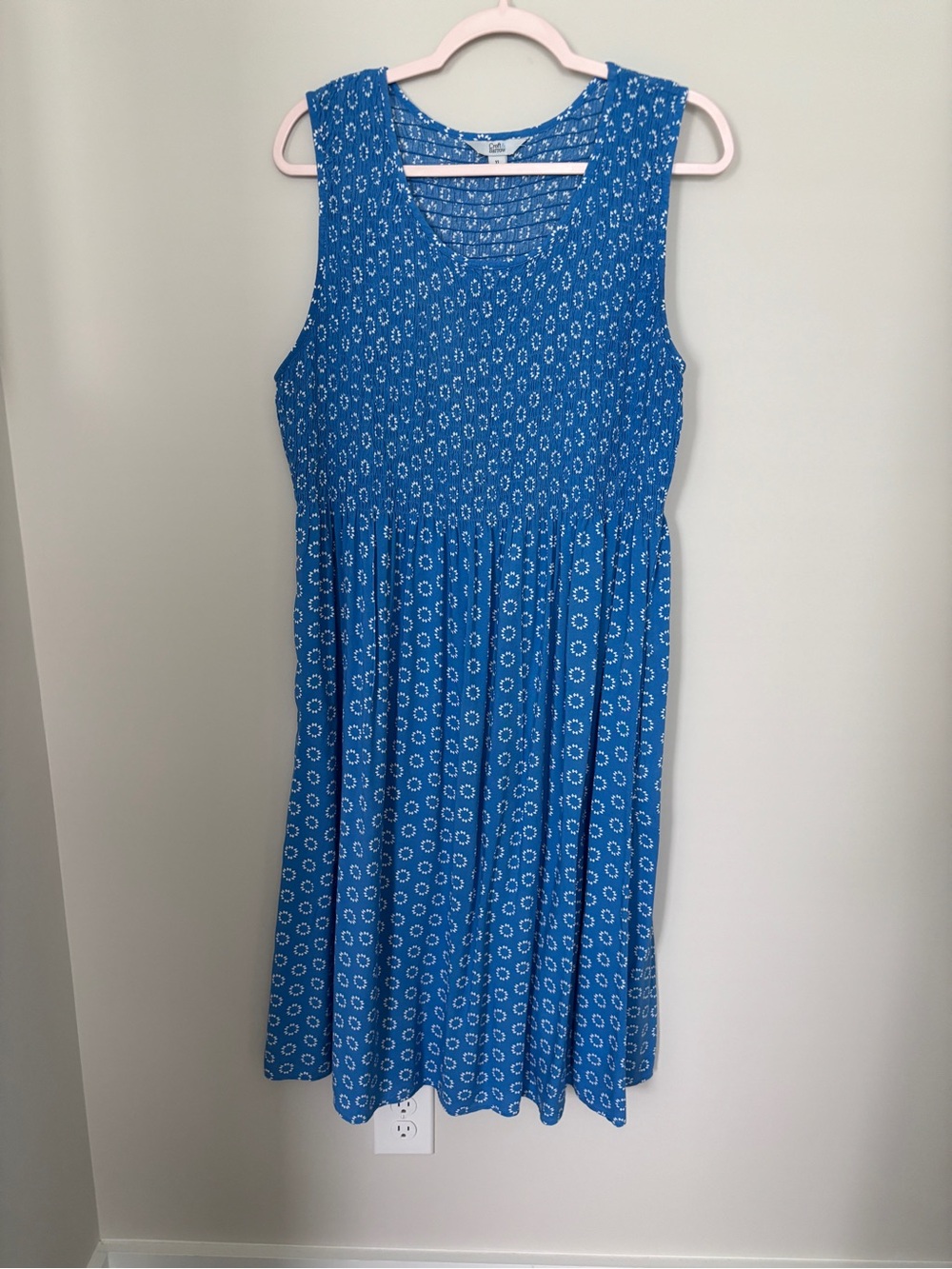 Croft & Barrow Blue & White Ladies Sleeveless Printed Dress Size XL -